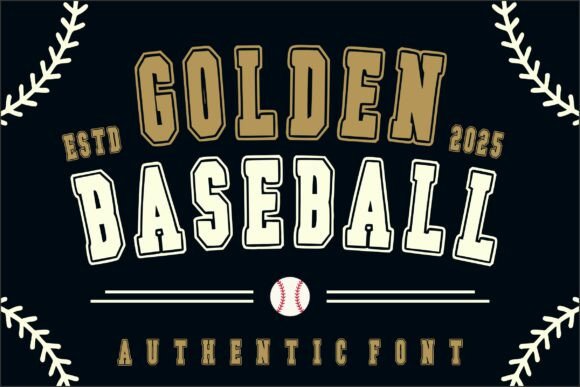 Golden Baseball: Authentic Retro Display Font