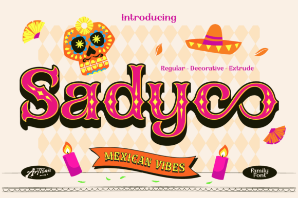 Sadyco: A Festive Display Font for Vibrant Designs